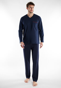 G&ouml;tzburg Heren Pyjama Donkerblauw 452347-2008-636 | 32435