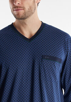 G&ouml;tzburg Heren Pyjama Blauw 452326-4009-625 | 32203