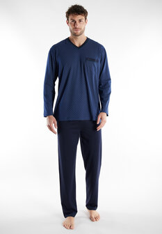 G&ouml;tzburg Heren Pyjama Blauw 452326-4009-625 | 32203