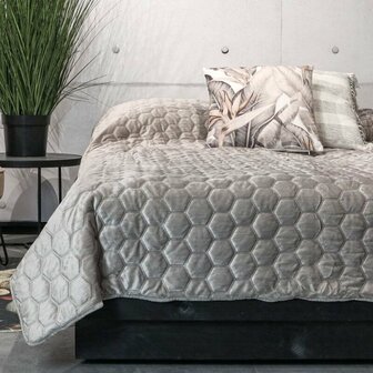 Unique Living Sprei Peggy Light Grey | 30936-32487