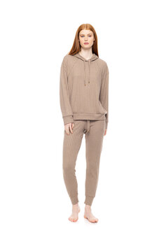 Pink Label Dames Pyjama Warm Stripes Sand W1827 | 32538