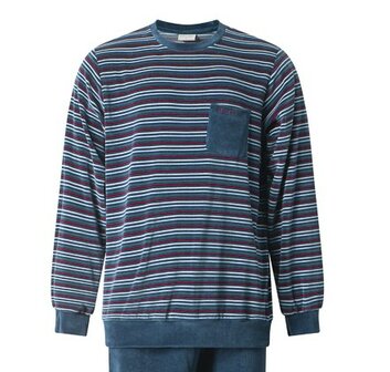 Gentlemen Heren Velours Pyjama Blauw 11-4300 | 32416