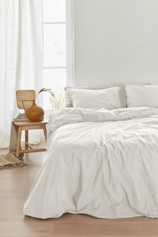 Linolux Dekbedovertrek Washed Cotton White 32385