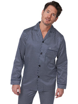 Robson Heren Doorknoop Pyjama Dark Blue 122252-801-1 | 32267