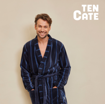 Ten Cate Heren Badjas Navy Stripe 60576-6186 | 32570