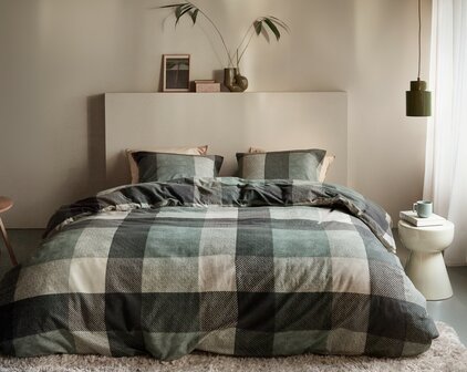 Beddinghouse Flanel Dekbedovertrek Dario Green 32379