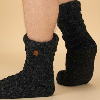 Apollo Heren Huissokken Donkerblauw  Gemeleerd 121748007 | 32481