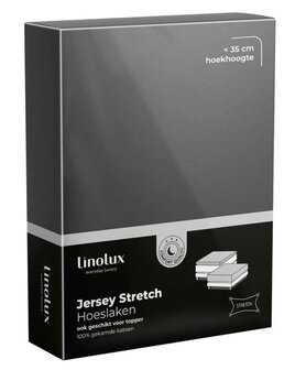 Linolux Jersey Stretch Hoeslaken Dark Grey BLLNX15-970DGS | 9987
