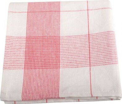 Linolux Half Linnen Glazendoek Elsa Wit/Rood 23922