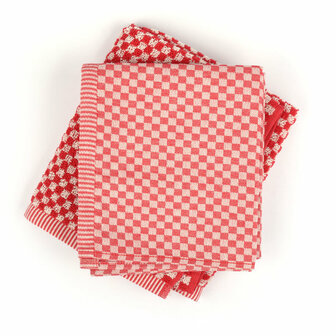 Bunzlau Castle Theedoek Small Check Red 3822 | 21609