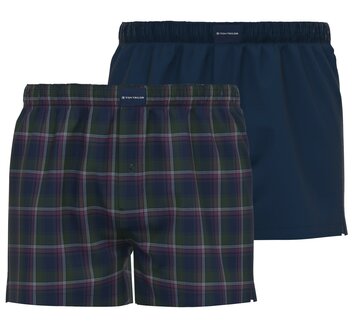Tom Tailor Heren Woven Boxer 2-Pack Blauw Ruit 742597-634 | 32837