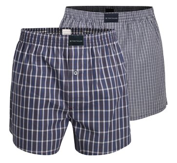 Tom Tailor Heren Woven Boxer 2-Pack Blauw Ruit 70179-5100-634 | 32832