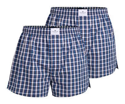 Tom Tailor Heren Woven Boxer 2-Pack Blauw Ruit 70171-5100-654 | 32835