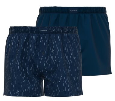 Tom Tailor Heren Woven Boxer 2-Pack Blauw Stripes 70171-5100-635 | 32834