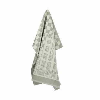 Bunzlau Castle Theedoek Canal Houses Dark Green 6386-G | 32893