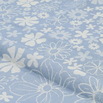 Bunzlau Castle Theedoek Flowerbed Grey Blue 6382-G | 32895