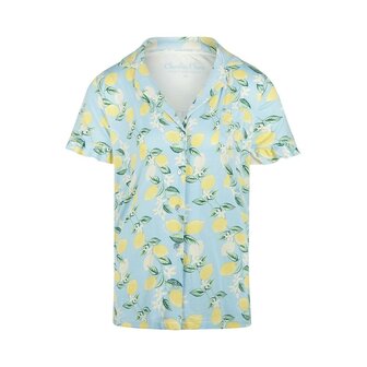 Charlie Choe Dames Ruffle Shirt Light Blue N59117-38 | 33332