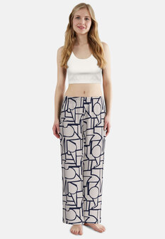 Tom Tailor Dames Pyjama Broek All-Over Print Cream 64205-6085-515 | 33561