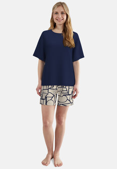 Tom Tailor Dames Shortama Dark Blue 60424-6085-515 | 33559