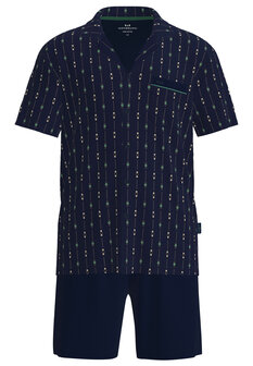 G&ouml;tzburg Heren Doorknoop Shortama Dark Blue 452368-4009-635 | 33602