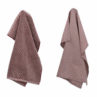 Bunzlau Castle Keukendoek Small Check Burgundy 6420 | 32439