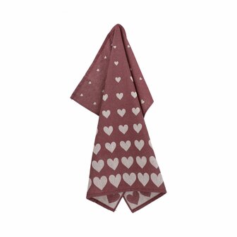 Bunzlau Castle Theedoek Hearts Burgundy 6413 | 32441