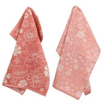 Bunzlau Castle Theedoek Flowerbed Pink 6374 | 33375