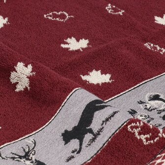 Bunzlau Castle Keukendoek Forest Animals Burgundy 6430 | 33373