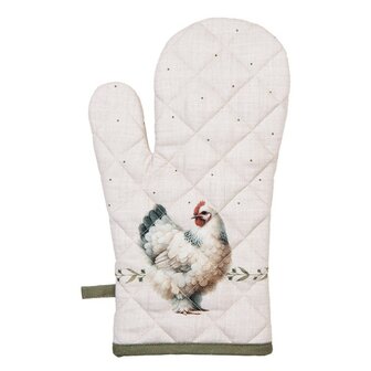 Clayre &amp; Eef Ovenwant Kip Creme Green BYC44 | 33538 