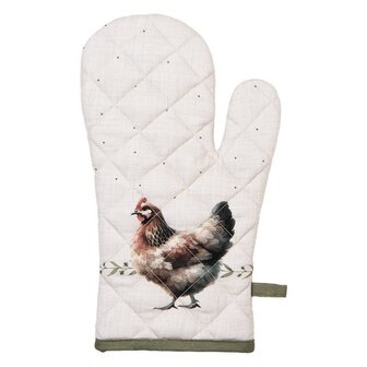 Clayre &amp; Eef Ovenwant Kip Creme Green BYC44 | 33538 