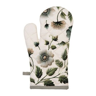 Clayre &amp; Eef Ovenwant Flowers Creme Green GTB44 | 33539