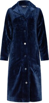 Pastunette DeLuxe Dames Fleece Doorknoop Badjas Dark Blue 75232-310-6-529 |  29189