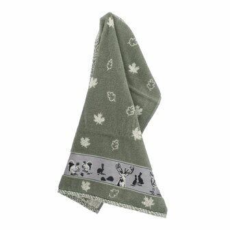 Bunzlau Castle Keukendoek Forest Animals Dark Green 6428 | 33374