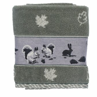 Bunzlau Castle Keukendoek Forest Animals Dark Green 6428 | 33374