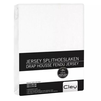 Cley Jersey Stretch Split Hoeslaken Wit BL50SHL-WIT | 33677