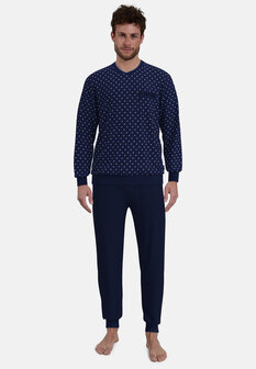 G&ouml;tzburg Heren Pyjama Donkerblauw 452399-4009 - 665 | 33939