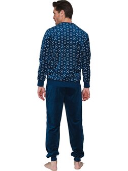 Pastunette Heren Fleece Pyjama Dark Blue 122262-548-1 | 34103