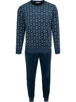 Pastunette Heren Fleece Pyjama Dark Blue 122262-548-1 | 34103