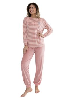 Cocodream Dames Pyjama Velours Roze 651173 | 34120