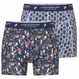 Ten Cate x A Fish Named Fred Shorts 2-Pack Manga Lantern Multi Blue 60893-6312 | 34191