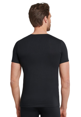 Schiesser Men Long Life Cotton T-Shirt V-hals Black 145140-000 | 12305