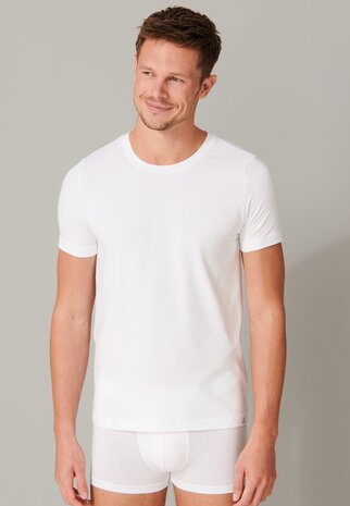 Schiesser Men Long Life Soft T-Shirt O-hals White 164233-100 | 26346