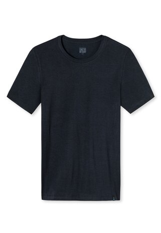 Schiesser Men Long Life Soft T-Shirt O-hals Blue Black 164233-001 | 23629