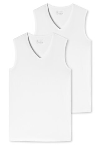 Schiesser Men 95/5 Tanktops V-hals 2-Pack Wit 173981-100 | 25578