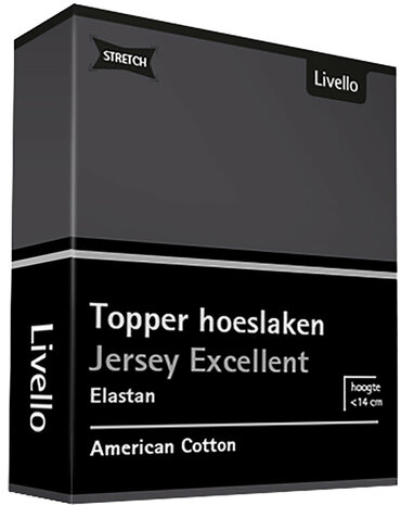 Livello Jersey Excellent Topper Hoeslaken Dark Grey BLLIV33THL | 25169