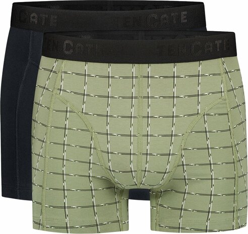 Ten Cate Men Basics Shorts 2-Pack Check Green 32457-3218 | 28392