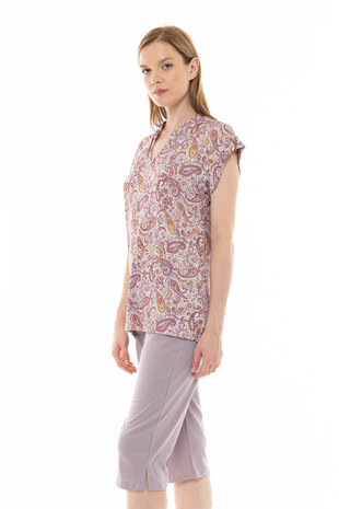 Pink Label Dames Pyjama Violet Paisley S1243 | 28279