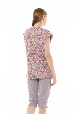 Pink Label Dames Pyjama Violet Paisley S1243 | 28279