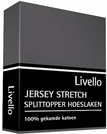 Livello Jersey Stretch Splittopper Hoeslaken Dark Grey HLJ155SPLIT-DGS | 11897
