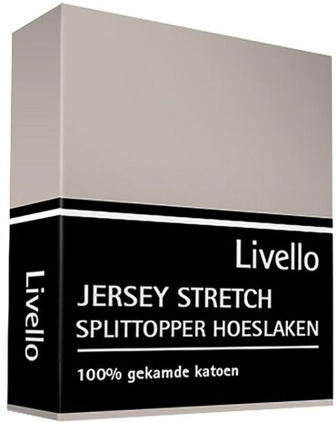 Livello Jersey Stretch Splittopper Hoeslaken Stone HLJ155SPLIT-STO | 14475